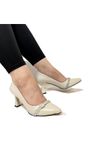 Fiyra 7051 Nml Bej Taşlı Kadeh 7Cm Topuklu  Stiletto Ayakkabı, Renk : Bej, Numara: 39