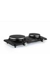 herevdeinova Gobi 2 Li Elektrikli Setüstü Ocak Çiftli Hotplate Ocak 1000W + 1500W Siyah
