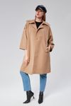 Bolivente Kadın Oversize Astarlı Dokuma Trençkot Vizon, Renk : VİZON, Beden : M